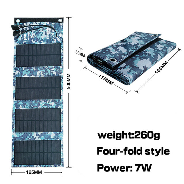 Outdoor Hiking Waterproof Solar Panel 5V 7W For Samsu