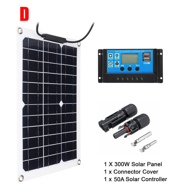 Solar Panel 40 50A Controller Car Yacht Battery Boat Charger Outdoor