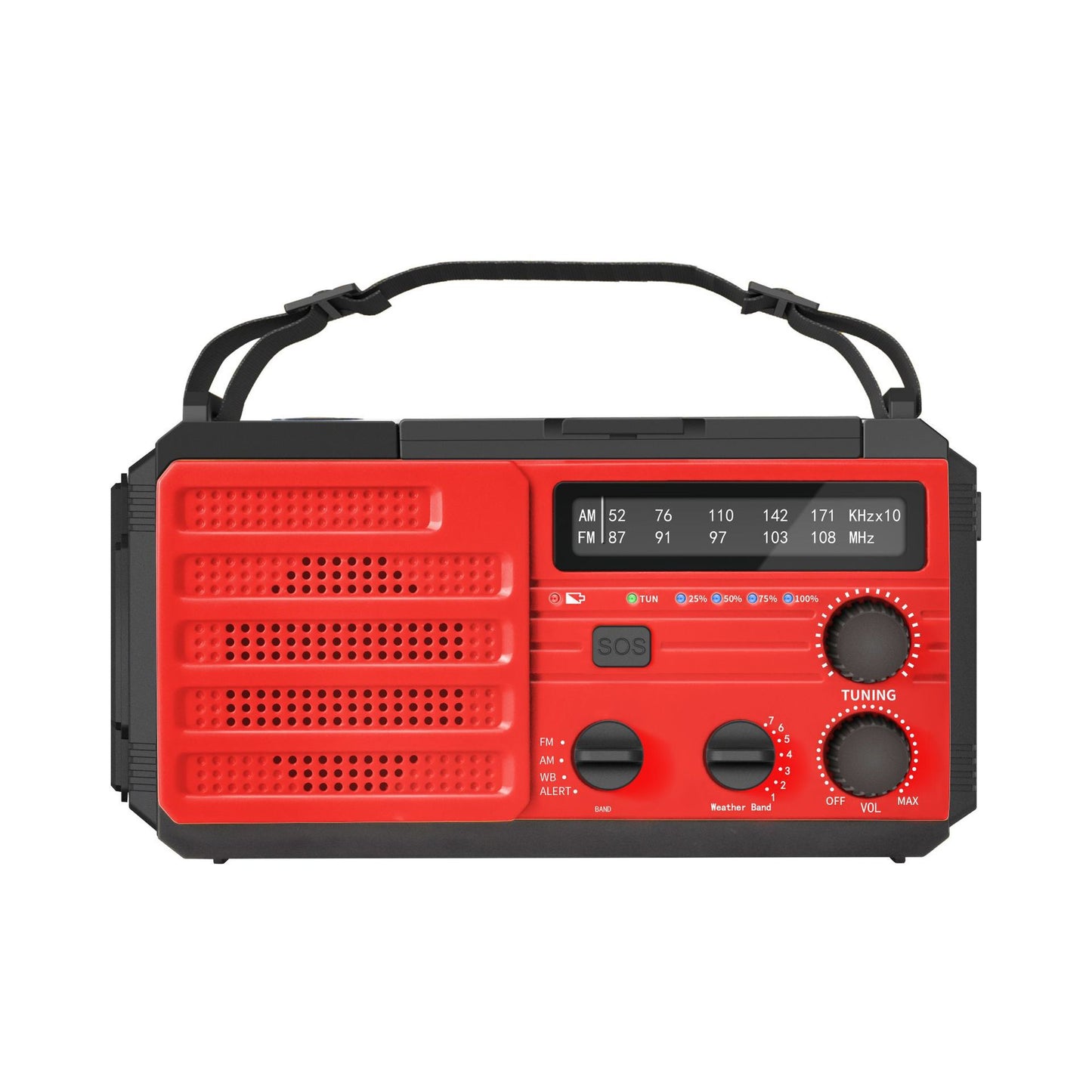 Outdoor Solar Powered Hand Cranked Emergency Radio