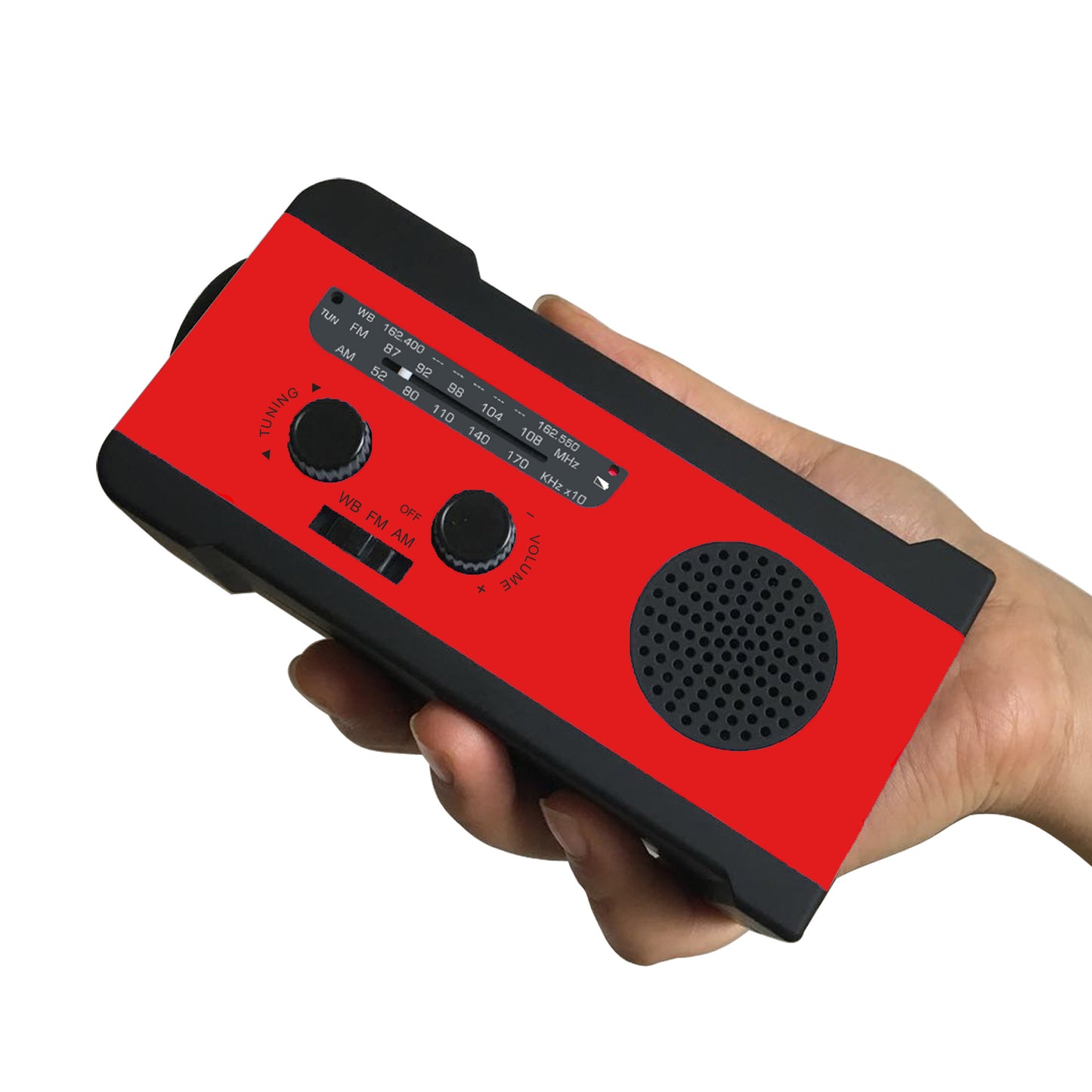 Portable Radio Solar Powered Manual Emergency Charging