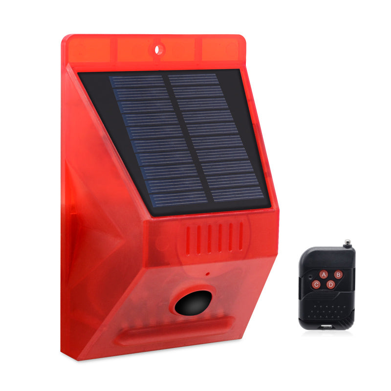 Solar Alarm Light Remote Control Alarm Human Body Induction Infrared Sound And Light Alarm Light Burglar Alarm