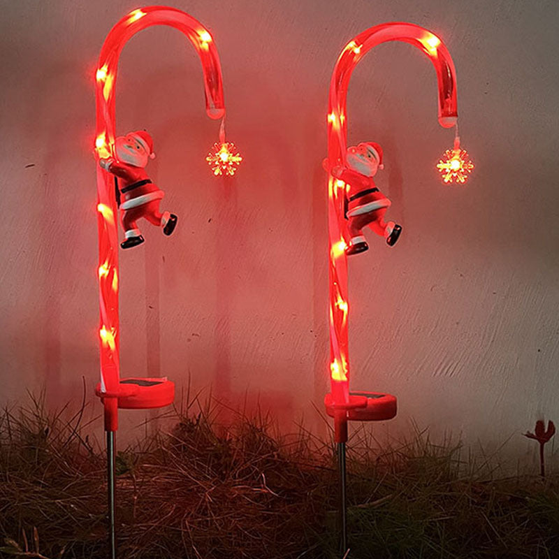 Solar Christmas Decoration Lights Walking Stick Lights Lawn Lights 2Pcs