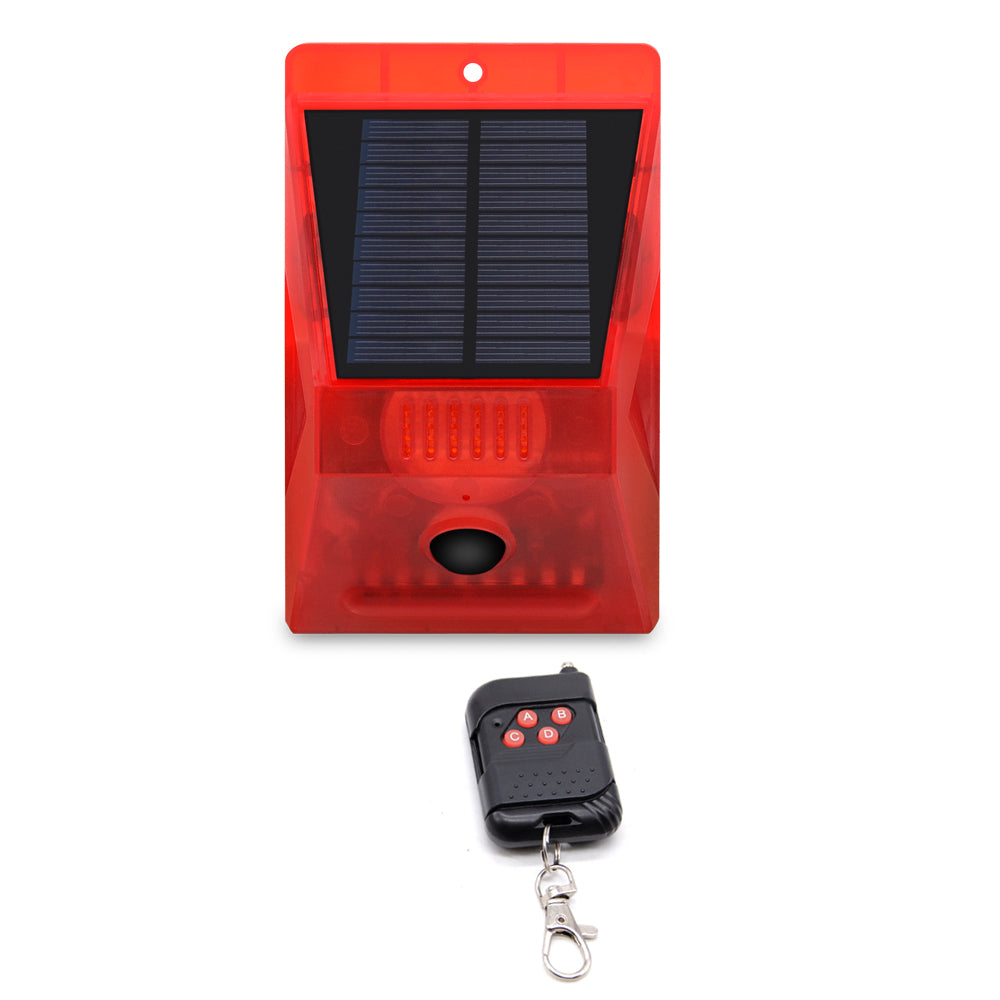 Solar Alarm Light Remote Control Alarm Human Body Induction Infrared Sound And Light Alarm Light Burglar Alarm