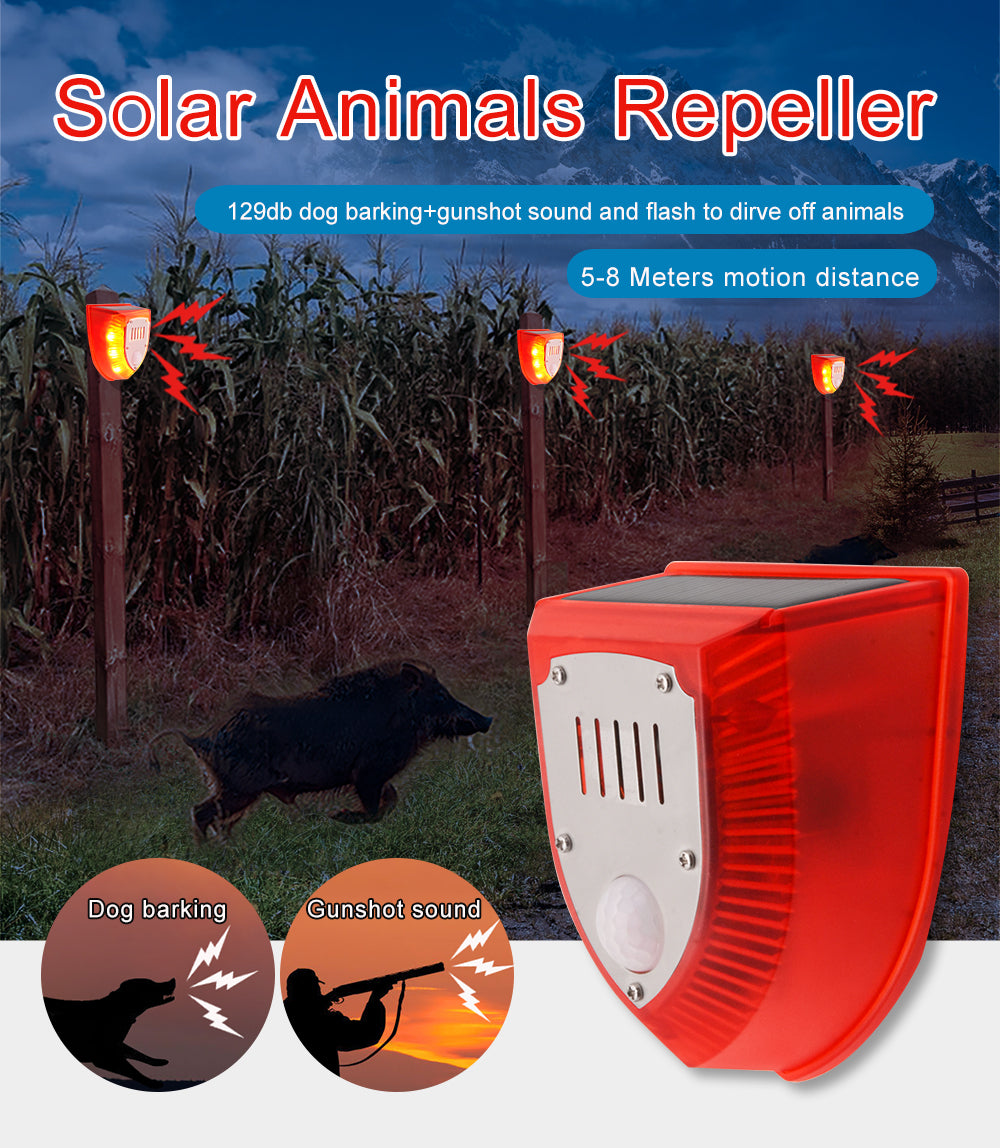 Solar Alarm Light Magnetic Pull Wire Alarm No False Alarm Farm Orchard Anti-Theft Wild Boar Animal Driver